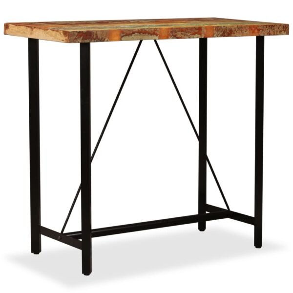 vidaXL Bar Table Solid Reclaimed Wood 47.2"x23.6"x42.1" - Image 9