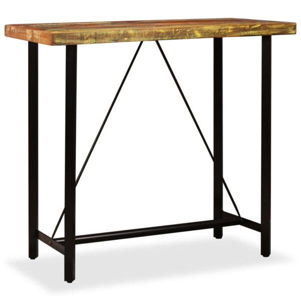 vidaXL Bar Table Solid Reclaimed Wood 47.2"x23.6"x42.1" - Image 10