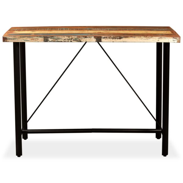 vidaXL Bar Table Solid Reclaimed Wood 59"x27.6"x42.1" - Image 2