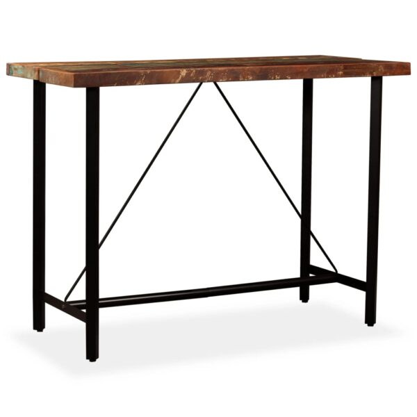 vidaXL Bar Table Solid Reclaimed Wood 59"x27.6"x42.1" - Image 11