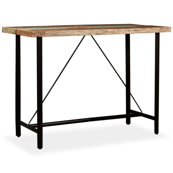 vidaXL Bar Table Solid Reclaimed Wood 59"x27.6"x42.1" - Image 12