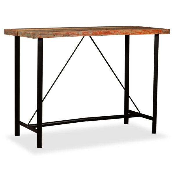 vidaXL Bar Table Solid Reclaimed Wood 59"x27.6"x42.1" - Image 9