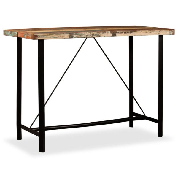 vidaXL Bar Table Solid Reclaimed Wood 59"x27.6"x42.1" - Image 10