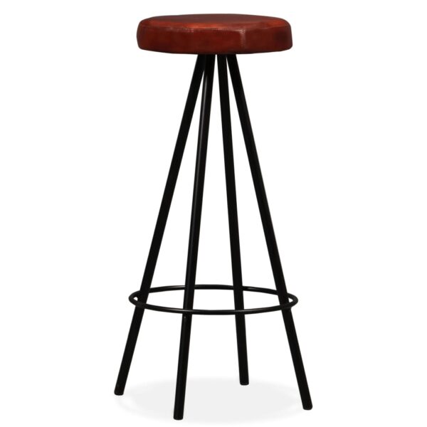 vidaXL Bar Stools 2 pcs Real Leather - Image 2