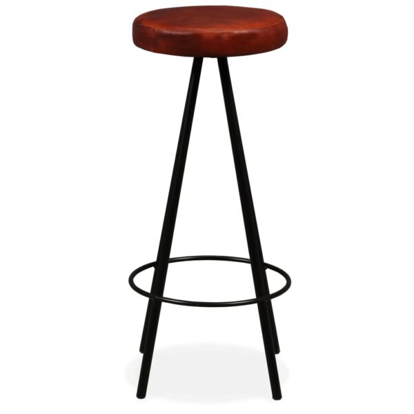 vidaXL Bar Stools 2 pcs Real Leather - Image 3