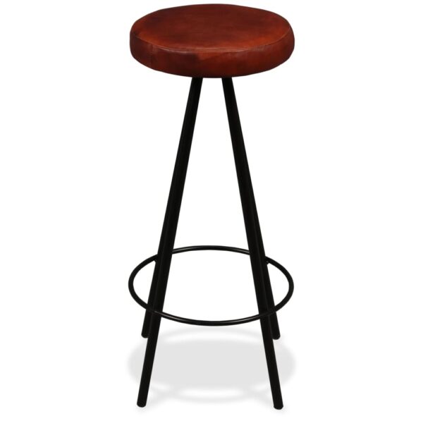 vidaXL Bar Stools 2 pcs Real Leather - Image 4