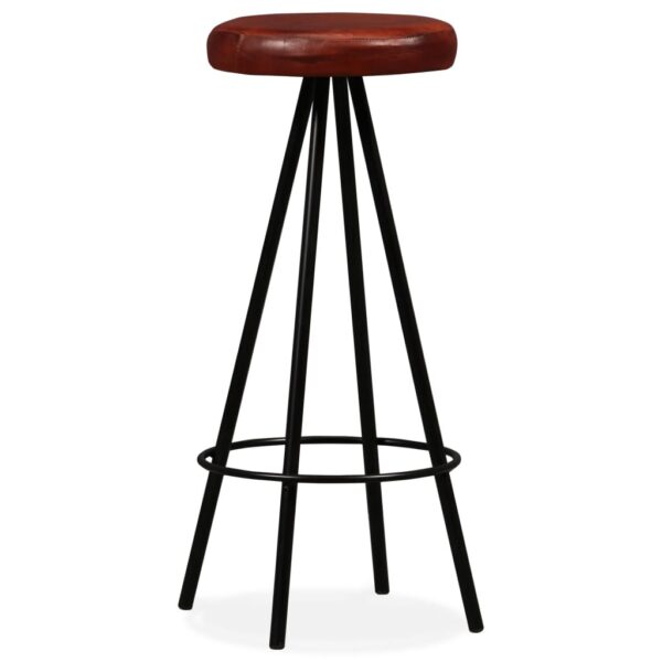 vidaXL Bar Stools 2 pcs Real Leather - Image 8