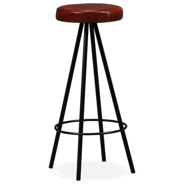 vidaXL Bar Stools 2 pcs Real Leather - Image 9