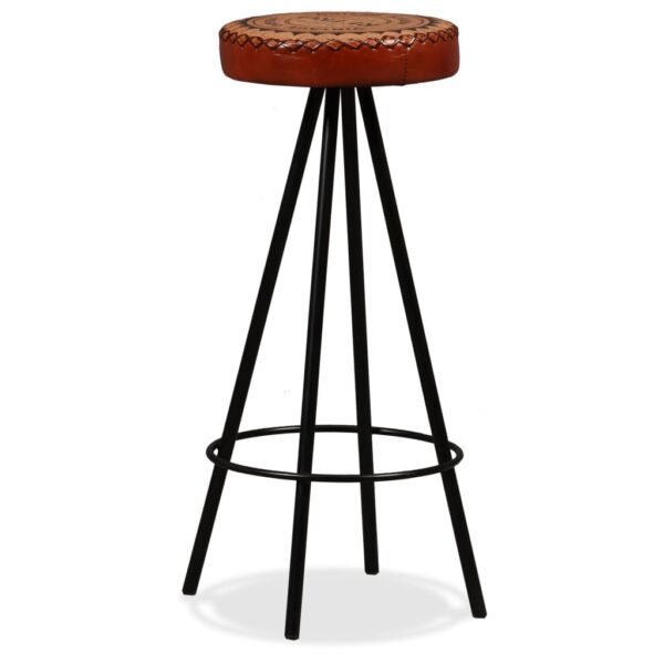 vidaXL Bar Stools 2 pcs Real Leather - Image 2