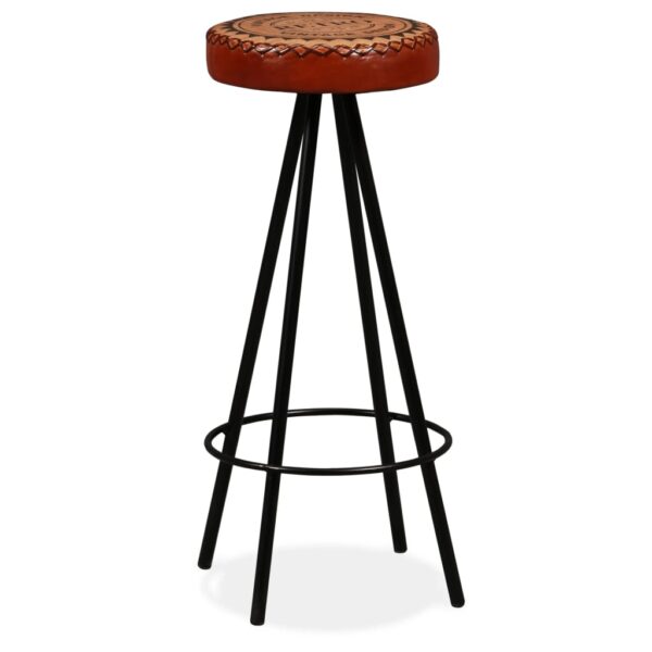 vidaXL Bar Stools 2 pcs Real Leather - Image 11