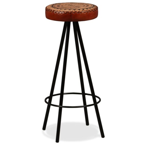 vidaXL Bar Stools 2 pcs Real Leather - Image 12