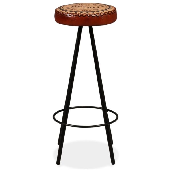 vidaXL Bar Stools 2 pcs Real Leather - Image 3