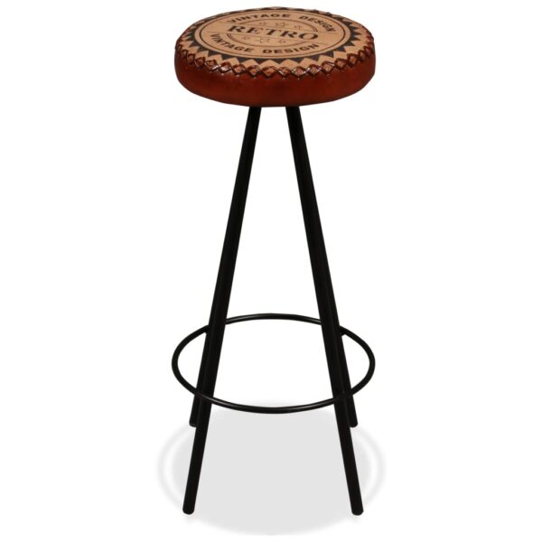 vidaXL Bar Stools 2 pcs Real Leather - Image 4