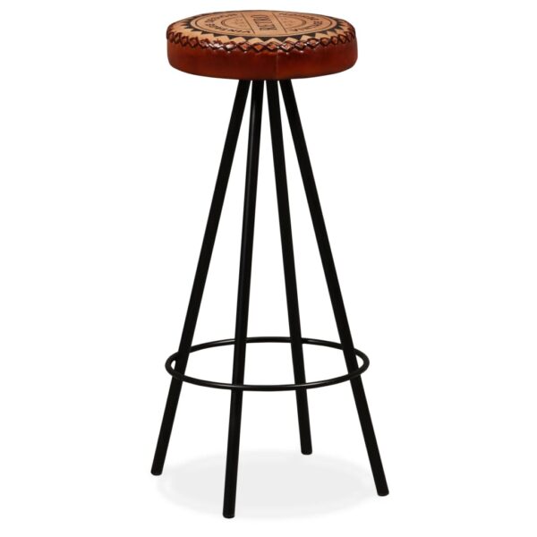 vidaXL Bar Stools 2 pcs Real Leather - Image 9