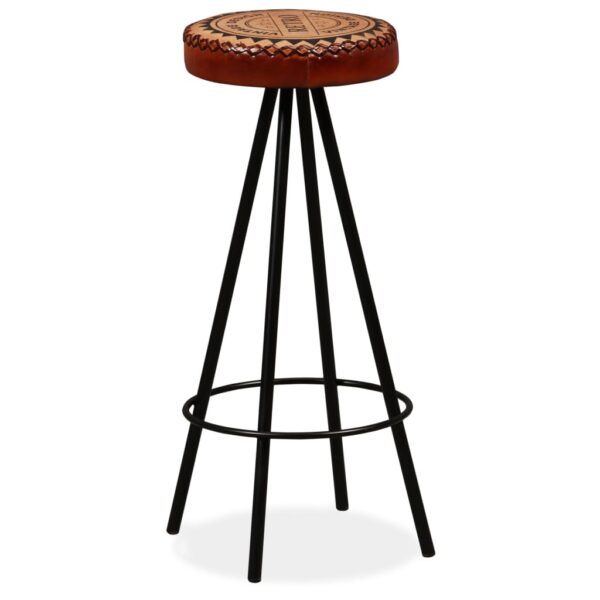 vidaXL Bar Stools 2 pcs Real Leather - Image 10