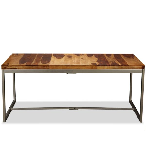 vidaXL Dining Table Solid Sheesham Wood and Steel 70.9" - Image 3