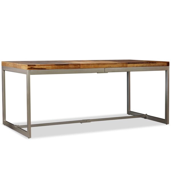 vidaXL Dining Table Solid Sheesham Wood and Steel 70.9" - Image 4