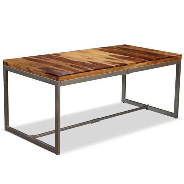 vidaXL Dining Table Solid Sheesham Wood and Steel 70.9" - Image 11