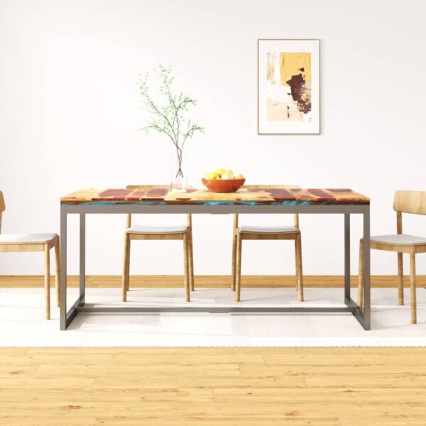 vidaXL Dining Table Solid Sheesham Wood and Steel 70.9"