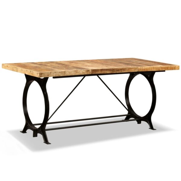 vidaXL Dining Table Solid Rough Mango Wood 70.9" - Image 2