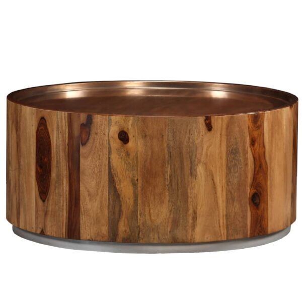 vidaXL Coffee Table Solid Sheesham Wood and Steel 26.8" - Image 11