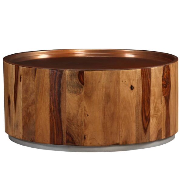 vidaXL Coffee Table Solid Sheesham Wood and Steel 26.8" - Image 12