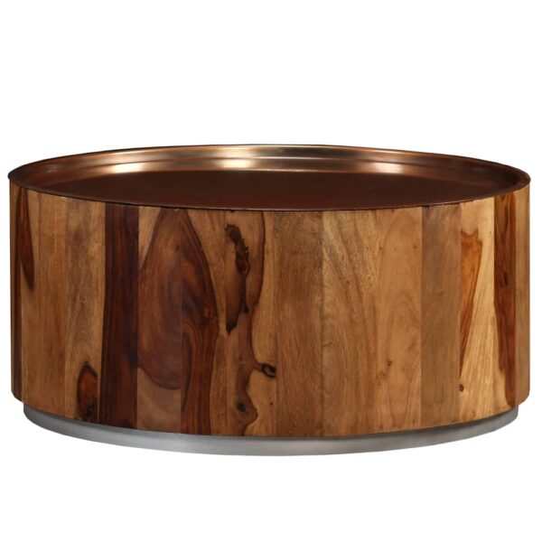 vidaXL Coffee Table Solid Sheesham Wood and Steel 26.8" - Image 9