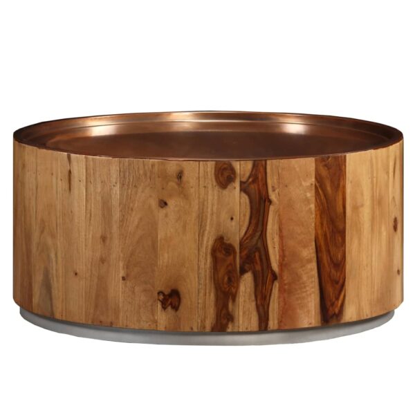 vidaXL Coffee Table Solid Sheesham Wood and Steel 26.8" - Image 10