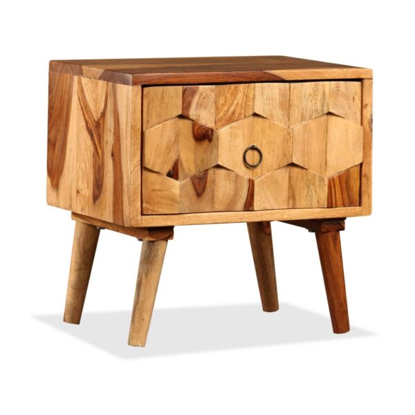 vidaXL Bedside Cabinet with 1 Drawer Solid Sheesham Wood - Image 12