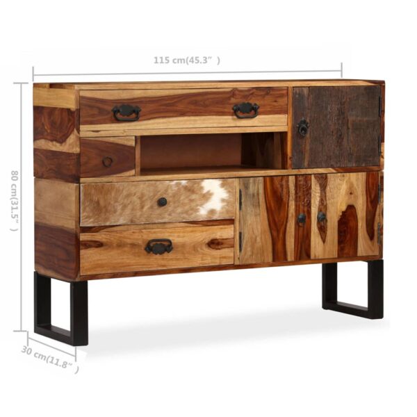 vidaXL Sideboard Solid Sheesham Wood 45.3"x11.8"x31.5" - Image 10