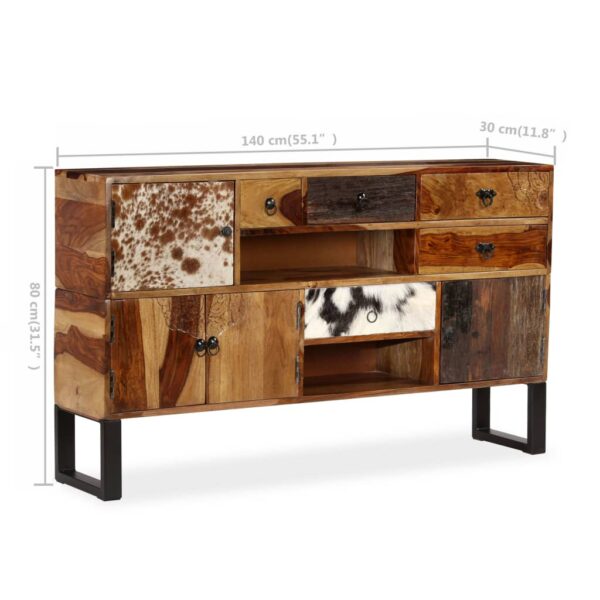 vidaXL Sideboard Solid Sheesham Wood 55.1"x11.8"x31.5" - Image 10