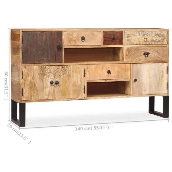 vidaXL Sideboard Solid Mango Wood 55.1"x11.8"x31.5" - Image 12