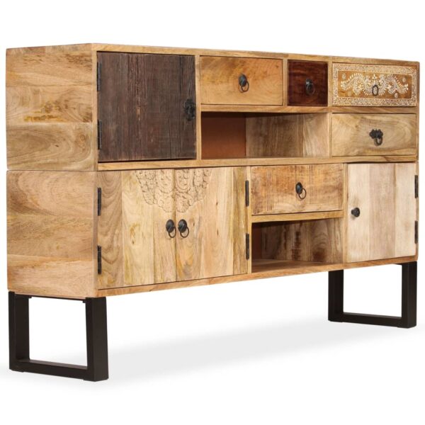 vidaXL Sideboard Solid Mango Wood 55.1"x11.8"x31.5" - Image 3