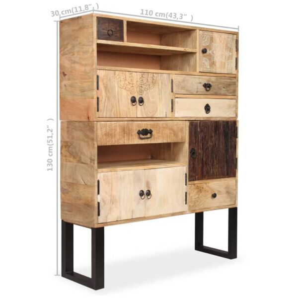 vidaXL Sideboard Solid Mango Wood 39.4"x11.8"x51.2" - Image 12