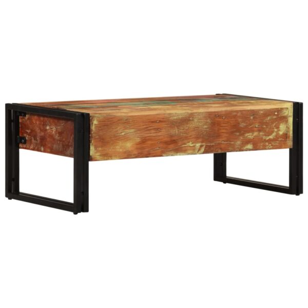 vidaXL Coffee Table with 3 Drawers Solid Reclaimed Wood 39.4"x19.7"x13.8" - Image 4