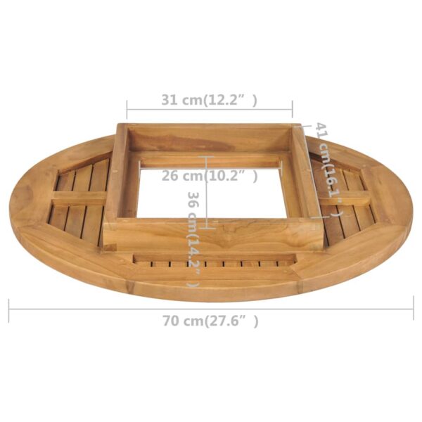 vidaXL Beer Crate Tabletop Teak 27.6" - Image 7