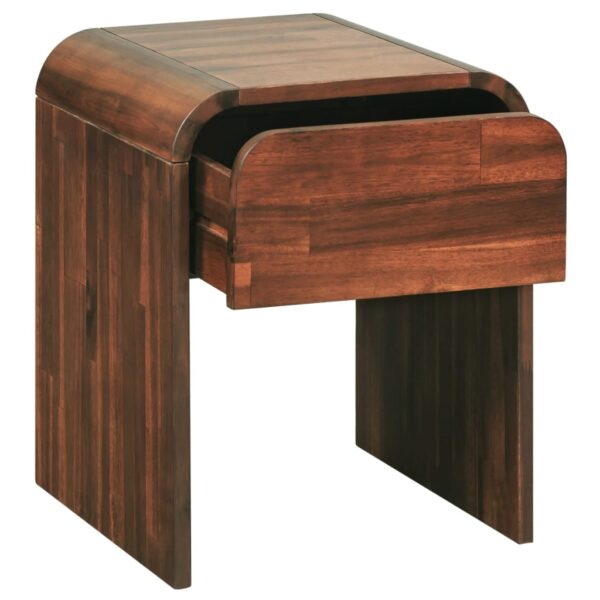 vidaXL Nightstand 16.3"x16.5"x20.4" Solid Acacia Wood - Image 4