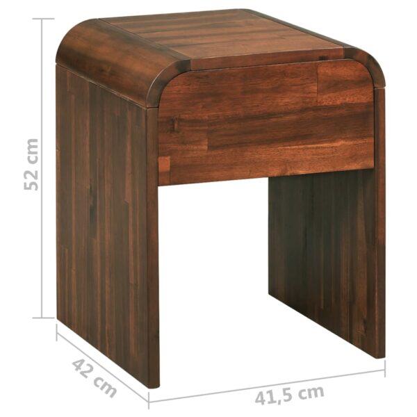 vidaXL Nightstand 16.3"x16.5"x20.4" Solid Acacia Wood - Image 6