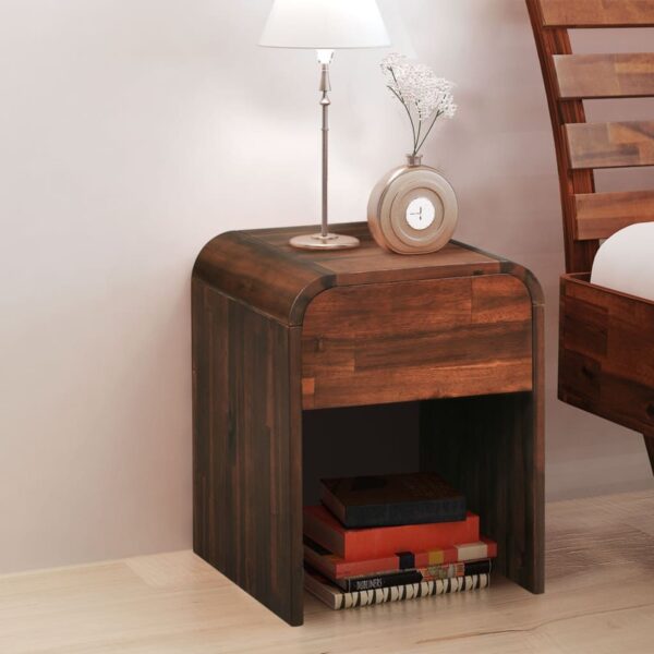 vidaXL Nightstand 16.3"x16.5"x20.4" Solid Acacia Wood