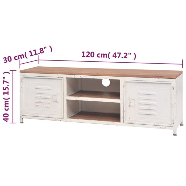 vidaXL TV Stand 47.2"x11.8"x15.7" White - Image 10