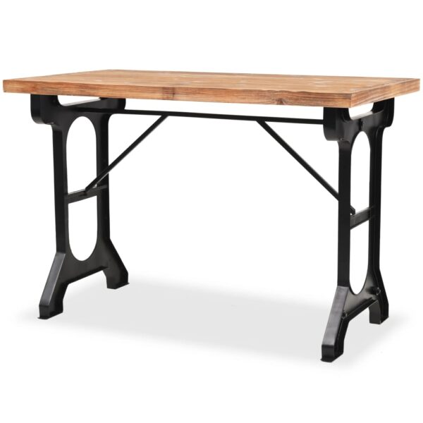 vidaXL Dining Table Solid Fir Wood Top 48"x25.6"x32.3" - Image 2