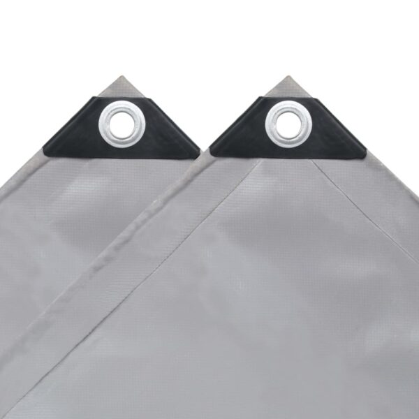 vidaXL Tarpaulin 2.1 oz/ftÂ² 9.8'x13.1' Gray - Image 4