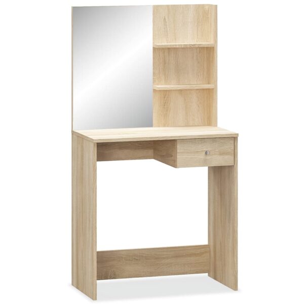 vidaXL Dressing Table Engineered Wood 29.5"x15.7"x55.5" Oak - Image 2