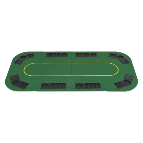 vidaXL 8-Player Folding Poker Tabletop 4 Fold Rectangular Green - Image 3