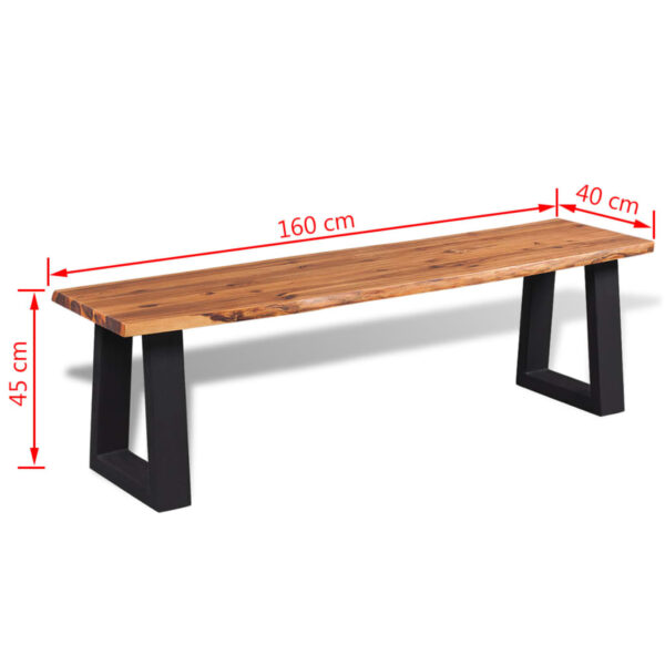 vidaXL Bench Solid Acacia Wood 63" - Image 6