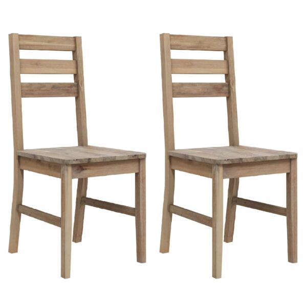 vidaXL Dining Chairs 2 pcs Solid Acacia Wood - Image 2