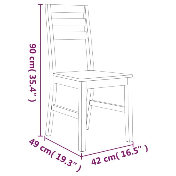 vidaXL Dining Chairs 2 pcs Solid Acacia Wood - Image 7