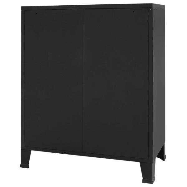 vidaXL Chest of Drawers Metal Industrial Style 30.7"x15.7"x36.6" Black - Image 5