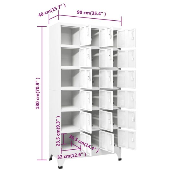 vidaXL Locker Cabinet with 18 Compartments Metal 35.4"x15.7"x70.9" - Image 8