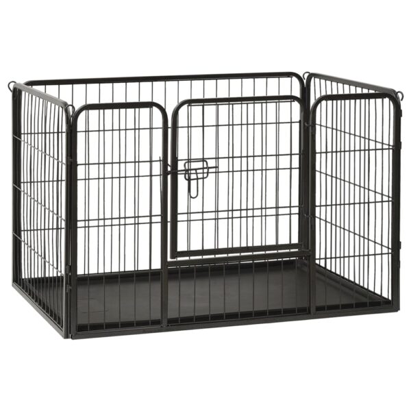 vidaXL Puppy Playpen Steel 36"x23.2"x24"